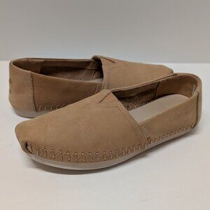 TOMS CloudBound Leather Alpargata Slip-On Shoes in Honey Leather